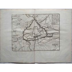 1695 carte geographique ancienne, antiquarian map, Gent-Gand-de-Fer
