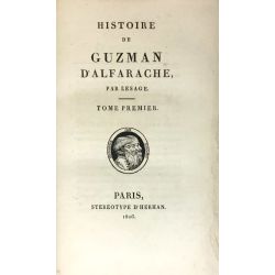 1806, Reliure maroquin au chiffre, Histoire de Guzman d'Alfarache.