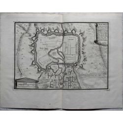 1694-Haguenau Ville forte Alsace-carte-ancienne-antiquarian-map-n-de-fer,landkarte, kupferstich,.