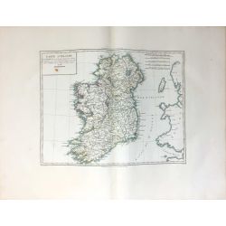 1806, Mentelle/Chanlaire, Irlande, carte ancienne, Ireland, antiquarian map.