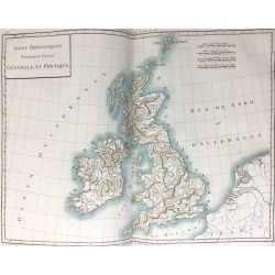 1806, Mentelle/Chanlaire, Isles Britanniques première carte, carte ancienne, Great Britain, antiquarian map.