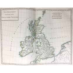 1806, Mentelle/Chanlaire, Isles Britanniques, 2e carte, carte ancienne, Great Britain, antiquarian map.