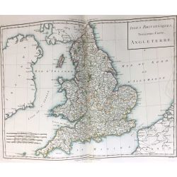 1806, Mentelle/Chanlaire, Angleterre, carte ancienne, Great Britain, antiquarian map.