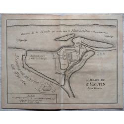 1694 ABBAYE ST. MARTIN, TREVES / TRIER, carte-ancienne-antiquarian-map-landkarte-kupferstich-n-de-fer