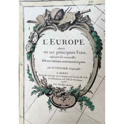 1790, Lattré,  Janvier, L'Europe, carte ancienne, antiquarian map.