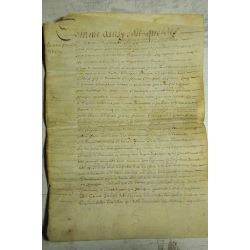 1656 parchemin La Rochelle LIMOUILLET, Manigault, Partage immobilier vellum manuscript