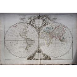 1752 Vaugondy Mappe monde, Worldmap, ORBIS VETUS, landkarte kupferstich, carte ancienne, antiquarian map,