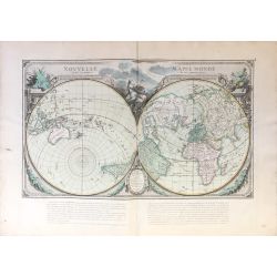 1781, Lattré, Nouvelle Mappe Monde, carte ancienne, World Map, antiquarian map.