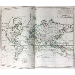 1806, Mentelle/Chanlaire, Mappe-Monde, cartes réduites, carte ancienne, World Map, antiquarian map.