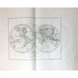 1806, Mentelle/Chanlaire, Mappe Monde, carte ancienne, World Map, antiquarian map.