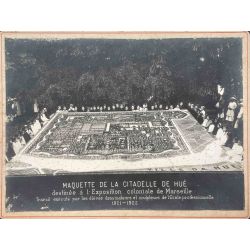 Indochine, Photo Argentique, Vintage photo 1922, Maquette de la citadelle de Hué