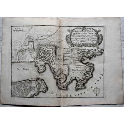 1695, Carte ancienne , antiquarian Map,Marseille Port citadelle fort st Jean N. de Fer 
