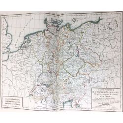 1806, E. Mentelle/Chanlaire, Allemagne politique, Germany, Deutschland, carte ancienne, antiquarian map.