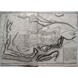 1693 carte geographique ancienne, antiquarian map, MONT-LOUIS, Cerdagne PYRENEES place forte, N. de Fer.