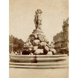 MONTPELLIER,  La fontaine des Trois Graces, vintage albumen print, old photo, tirage argentique albuminé,1880/90,  N.D.Phot.,Neurdein.