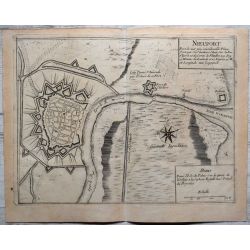 1693, Carte ancienne, Nieuport, Belgique, Belgium, mapas antiguos, antiquarian Map, N. de Fer 