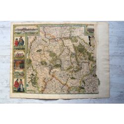 1633 PALATINATUS RHENI NOVA, carte-ancienne-colorée, antiquarian-map-landkarte-kupferstich. 