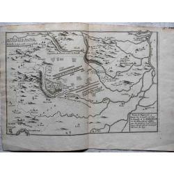 1693 carte geographique ancienne, antiquarian map, route de Pignerole a Turin, la Bataille de la MARSAILLE ,Mr Catinat, N. de Fer.
