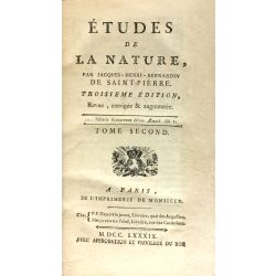 1789, Bernardin de Saint-Pierre, Etudes de la nature, vol. 2.