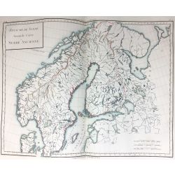 1806, Mentelle/Chanlaire, Suède ancienne, carte ancienne, ancient Sweden, antiquarian map.