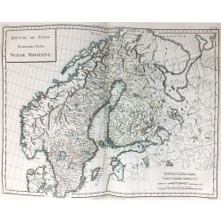 1806, E. Mentelle/Chanlaire, Suède moderne, carte ancienne, modern Sweden, antiquarian map.