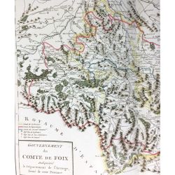 1806, Tardieu, Foix, Ariège, Pyrénées, France, carte ancienne, antiquarian map.