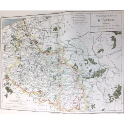 1806, P.-F. Tardieu, Gouvernement d'Artois, carte ancienne, antiquarian map.