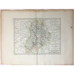 1806, Tardieu, Gouvernement d'Auvergne, Puy de Dome, Cantal, France, carte ancienne, antiquarian map.