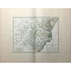 1806, Tardieu, Caroline, Virginie, Amérique du Nord, Etats Unis, Carolina, Virginia, North America, United States, carte ancienne, antiquarian map.