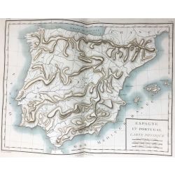1806, Tardieu, Espagne et Portugal / Spain, carte ancienne, antiquarian map.