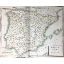 1806, Tardieu, Péninsule Ibérique, Espagne et Portugal / Spain, carte ancienne, antiquarian map.
