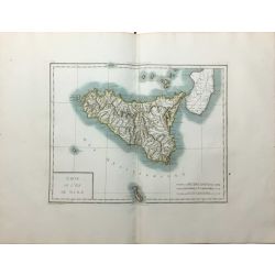 1806, Tardieu, Sicile, Sicily, Sicilia, Italie, Italy, carte ancienne, antiquarian map.