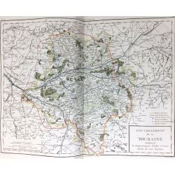 1806, Tardieu, Gouvernement de la Touraine, France, carte ancienne, antiquarian map.