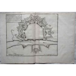 1695 carte geographique ancienne, antiquarian map, THIONVILLE, Diedenhofen, Diddenuewen, fortifications, N. de Fer.