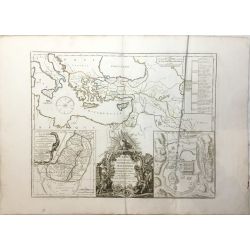 1747, Vaugondy, Voyage Jésus-Christ, Terre Sainte, Mer méditerranée, Cypre, Holy Land, Eastern Mediterranean, Cyprus, carte ancienne, antiquarian map.