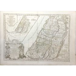 1745, Vaugondy, Sanson, Terre des Hébreux, Canaan, Terre Sainte, Palestine, Holy Land, carte ancienne, antiquarian map.